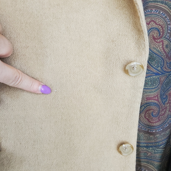 Vintage Lauren Ralph Lauren Wool Coat Neutral Camel Men & Women - Picture 5 of 13